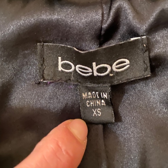 Bebe Fitted Black Jacket w Buttons & Belt- Good condition small mark shown - Picture 8 of 14